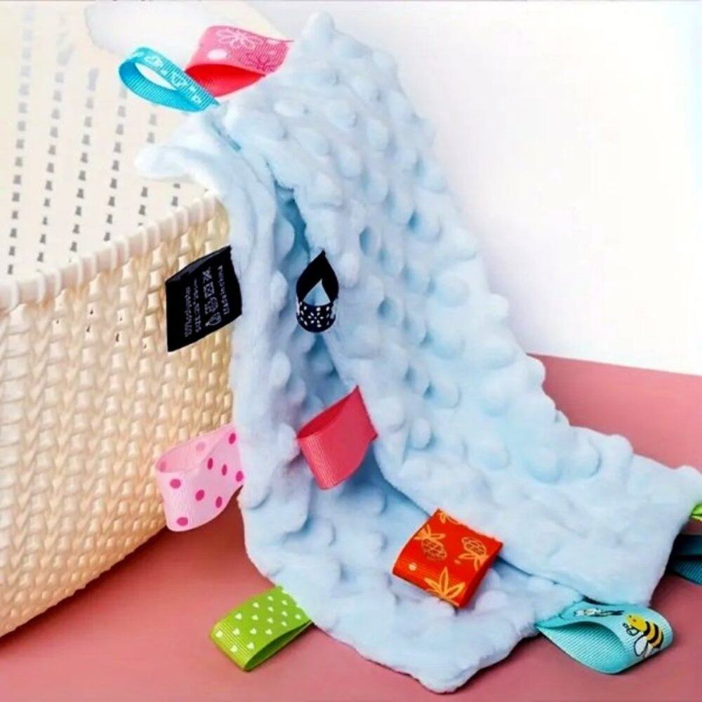 Baby Blue tag Blanket NWT